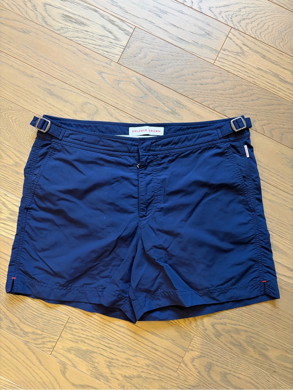 Orlebar Brown Navy Tailored Swim Shorts with Side Tabs